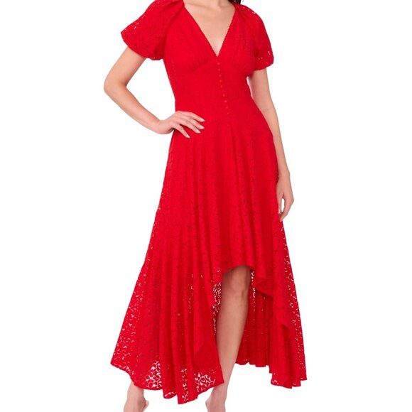 #M2 Parker Women's V-Neck Lace High-Low Fit & Flare Dress - Picture 1 of 3